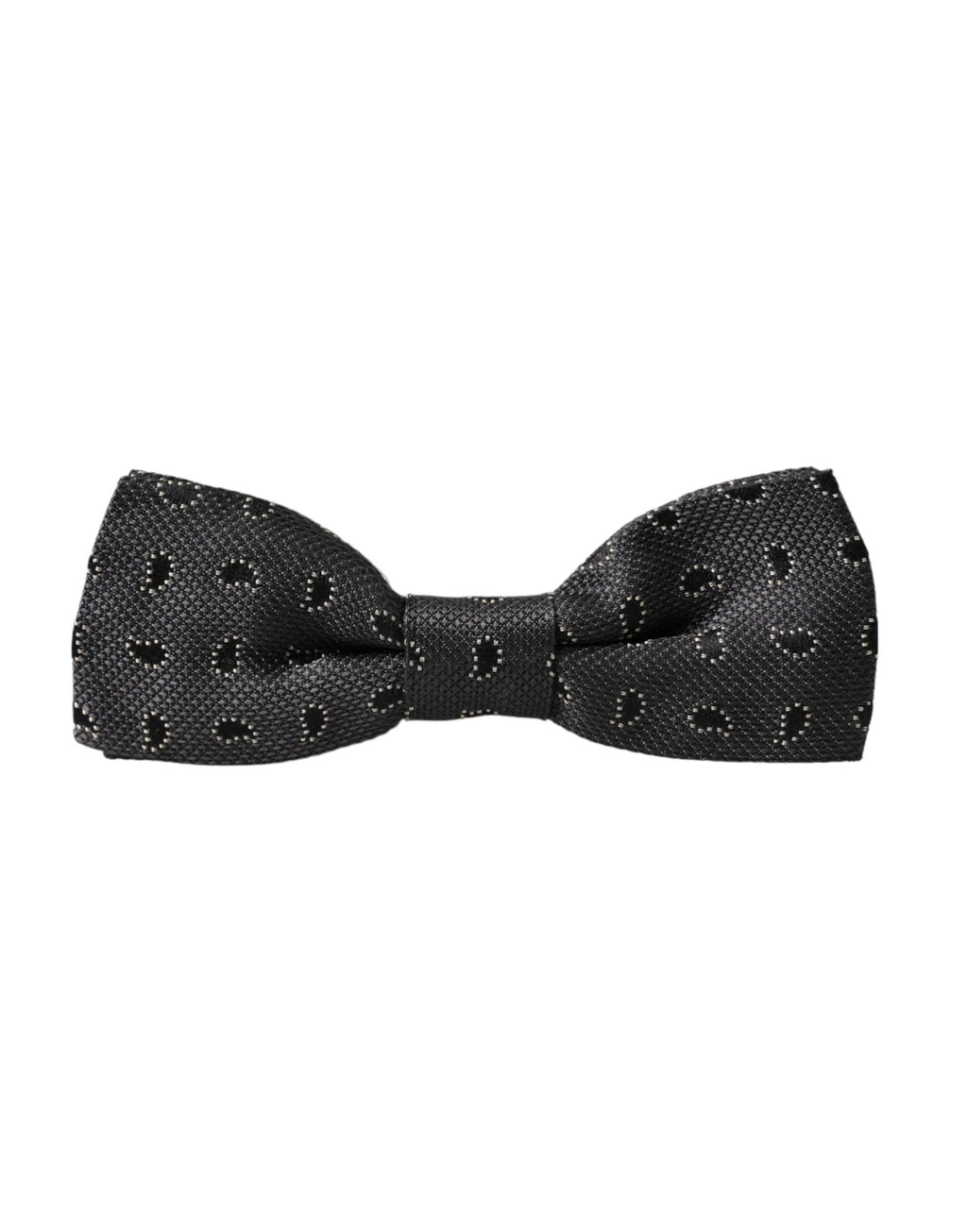 Dolce & Gabbana Black Silk Patterned Adjustable Neck Men Bow Tie - Maison Luxe