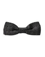 Dolce & Gabbana Black Silk Patterned Adjustable Neck Men Bow Tie - Maison Luxe