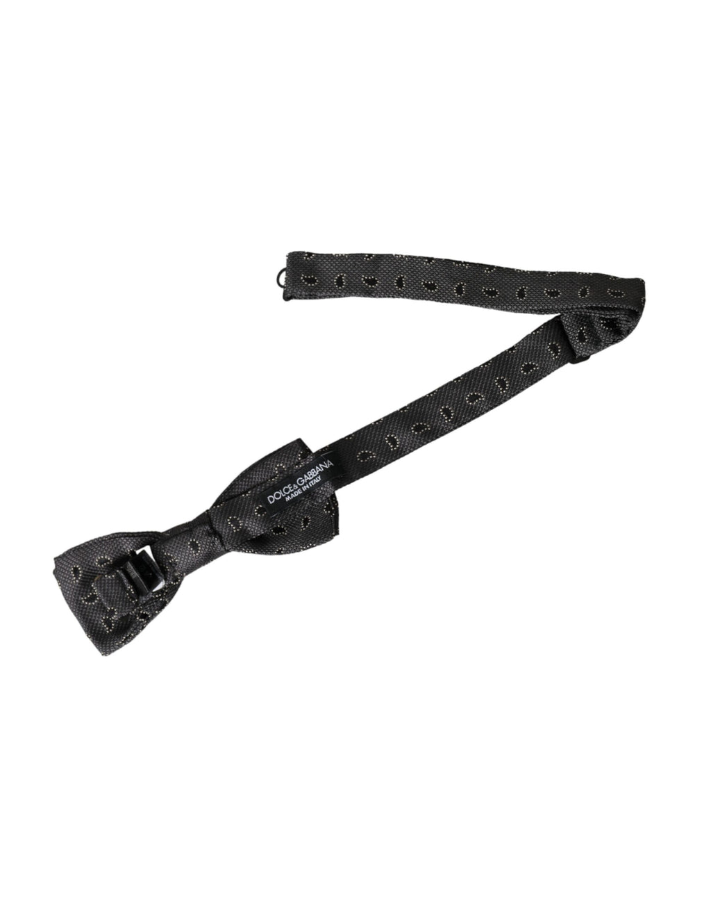 Dolce & Gabbana Black Silk Patterned Adjustable Neck Men Bow Tie - Maison Luxe