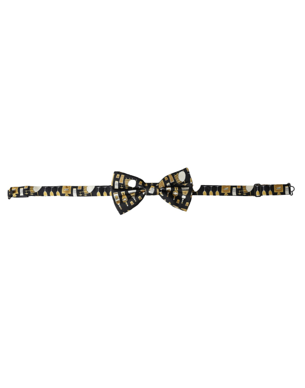 Dolce & Gabbana Black Silk Cocktail Adjustable Neck Men Bow Tie - Maison Luxe