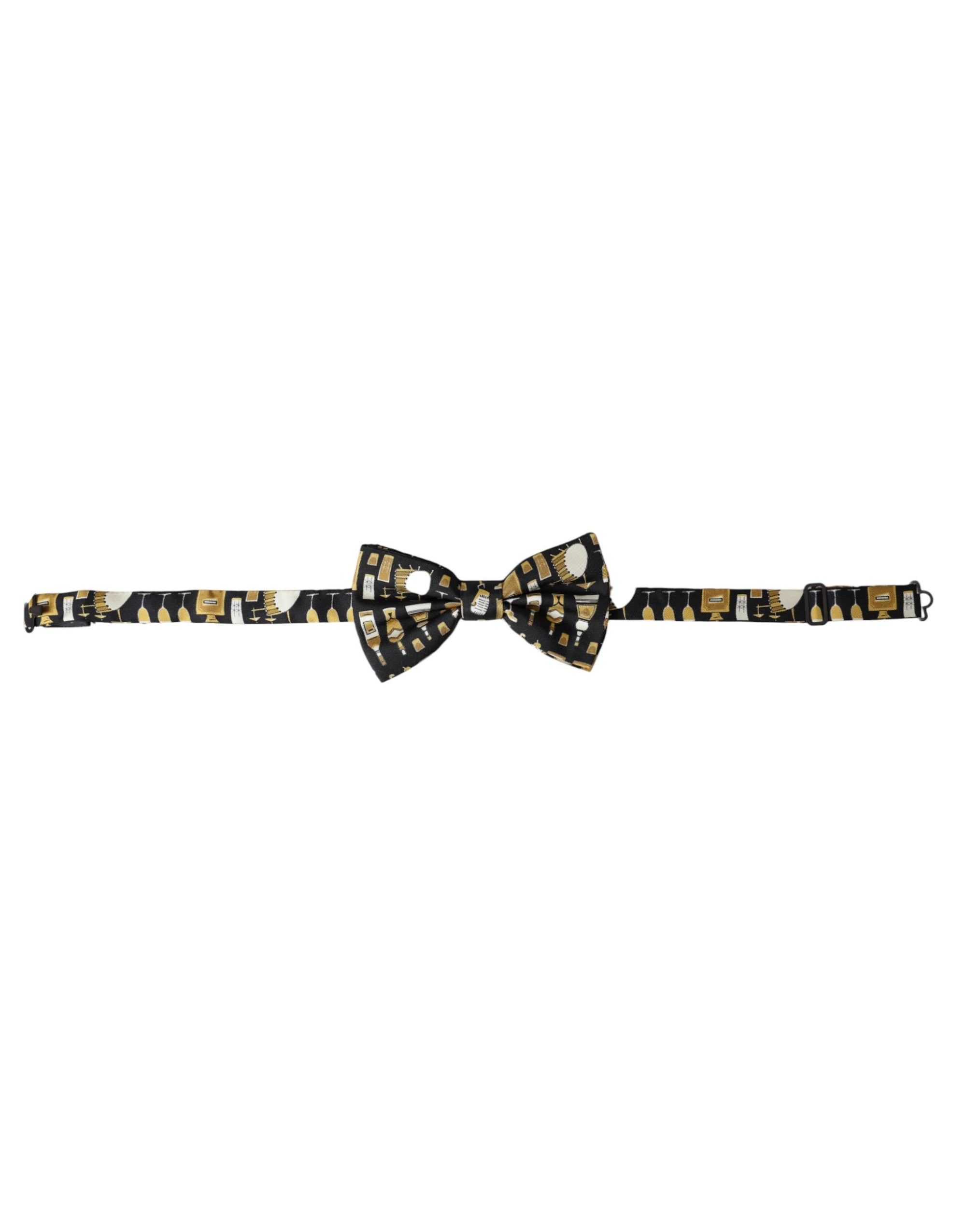 Dolce & Gabbana Black Silk Cocktail Adjustable Neck Men Bow Tie - Maison Luxe