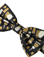Dolce & Gabbana Black Silk Cocktail Adjustable Neck Men Bow Tie - Maison Luxe