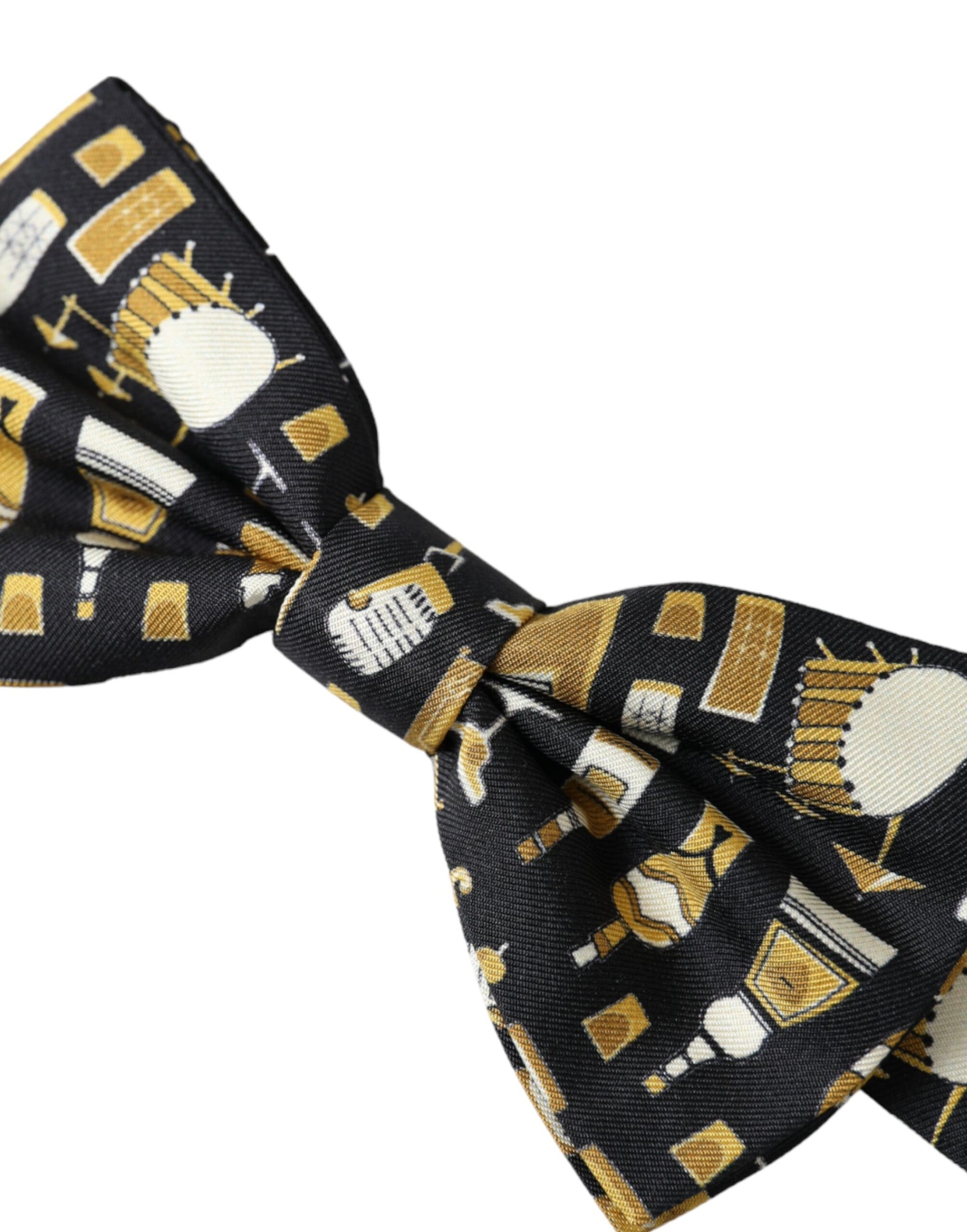Dolce & Gabbana Black Silk Cocktail Adjustable Neck Men Bow Tie - Maison Luxe