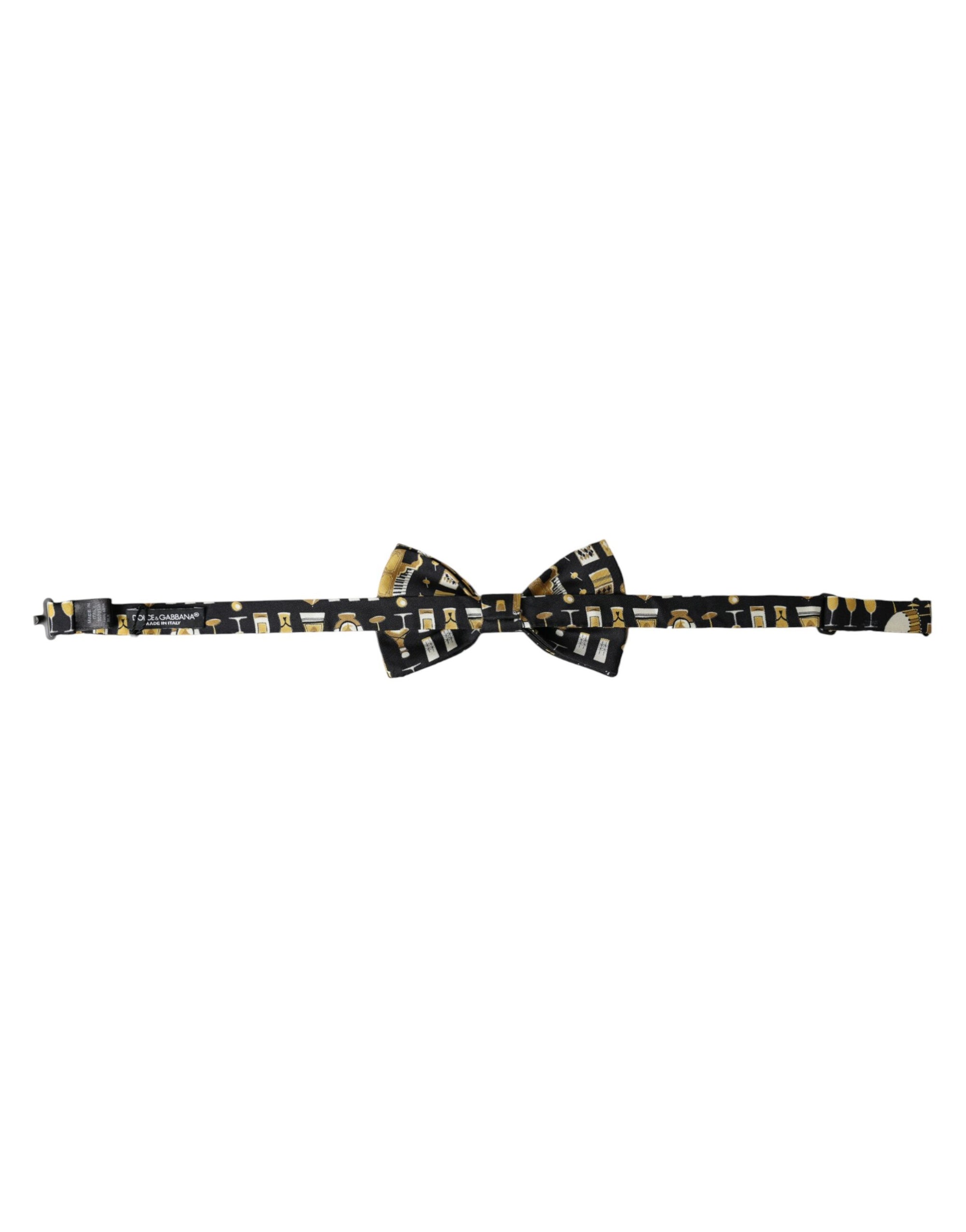 Dolce & Gabbana Black Silk Cocktail Adjustable Neck Men Bow Tie - Maison Luxe