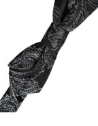 Dolce & Gabbana Black Silk Jacquard Adjustable Neck Men Bow Tie - Maison Luxe