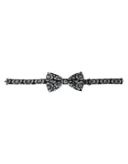 Dolce & Gabbana Black White Printed Adjustable Neck Men Bow Tie - Maison Luxe