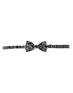 Dolce & Gabbana Black White Printed Adjustable Neck Men Bow Tie - Maison Luxe