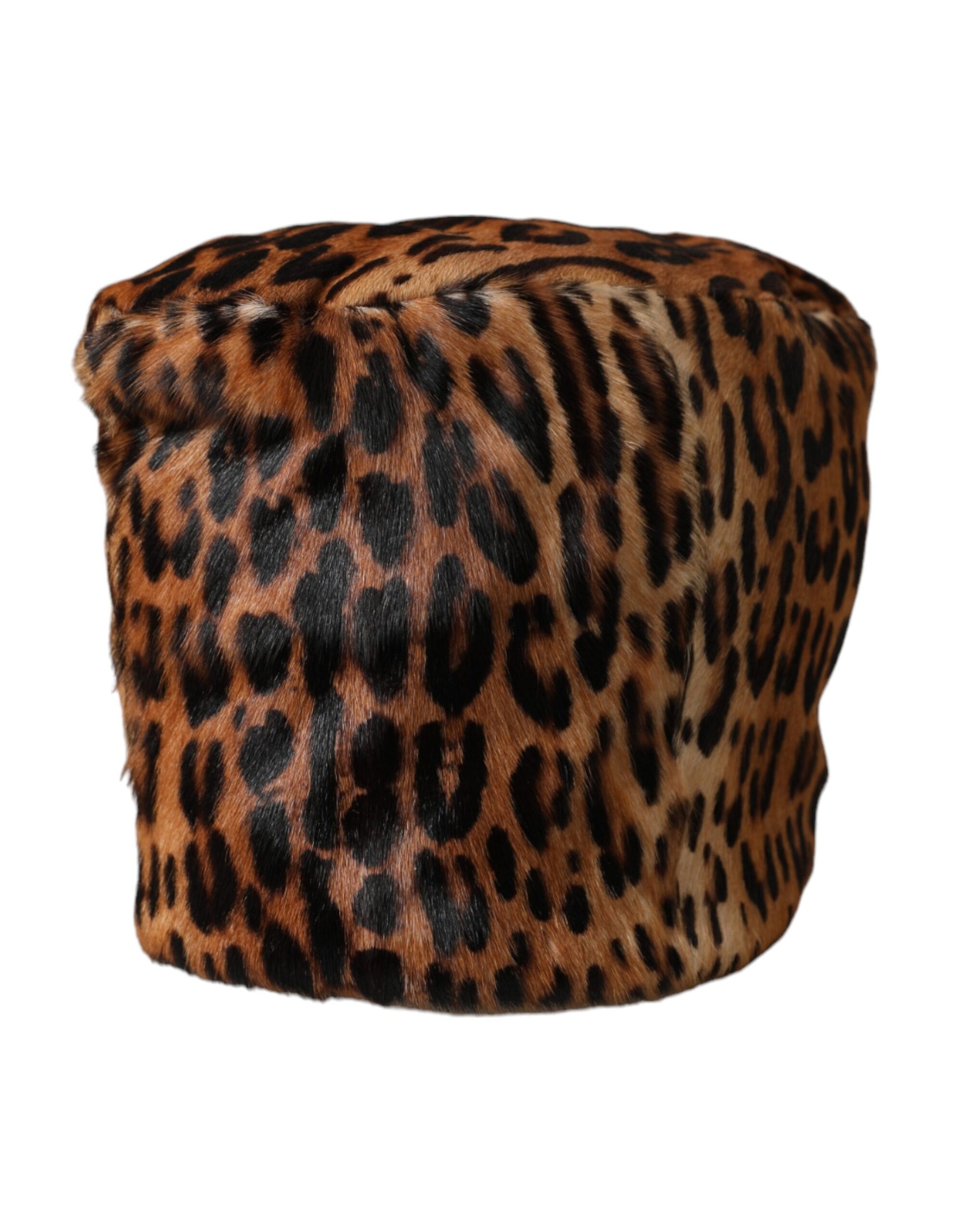 Dolce & Gabbana Brown Leopard Fur Women Bucket Hat - Maison Luxe