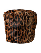 Dolce & Gabbana Brown Leopard Fur Women Bucket Hat - Maison Luxe