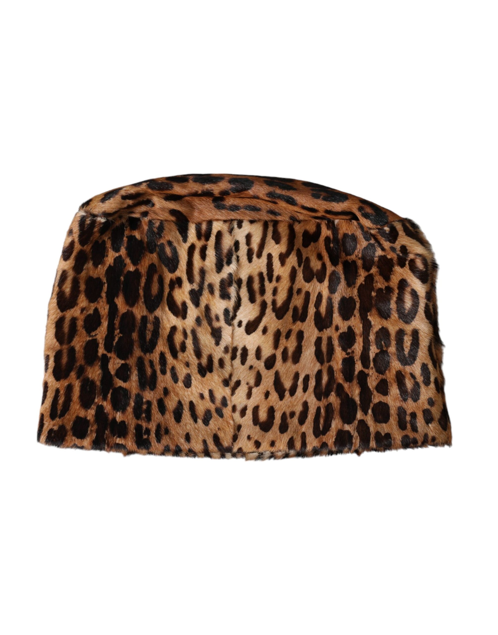 Dolce & Gabbana Brown Leopard Fur Women Bucket Hat - Maison Luxe