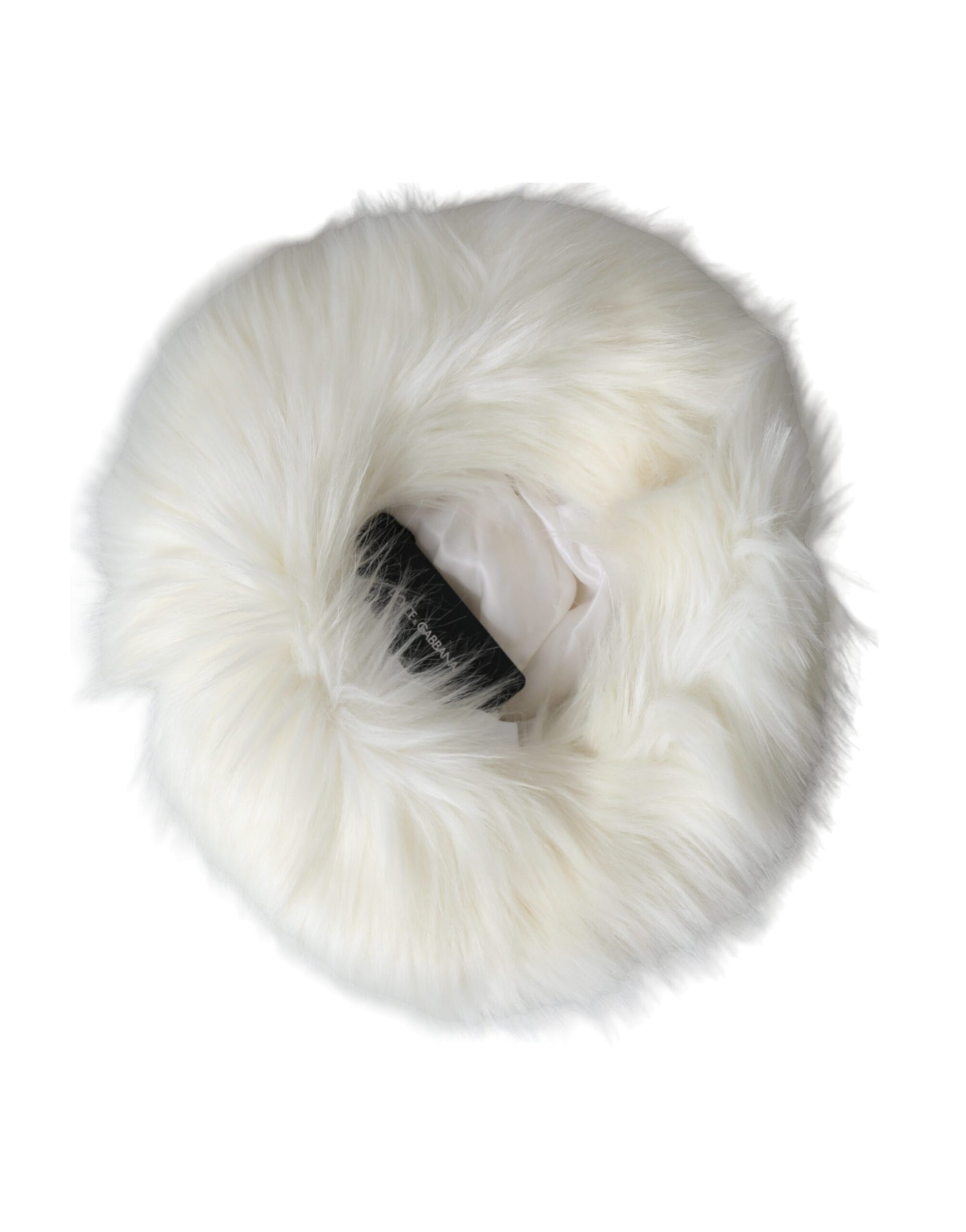 Dolce & Gabbana White Acrylic Fur Womens Bucket Hat - Maison Luxe