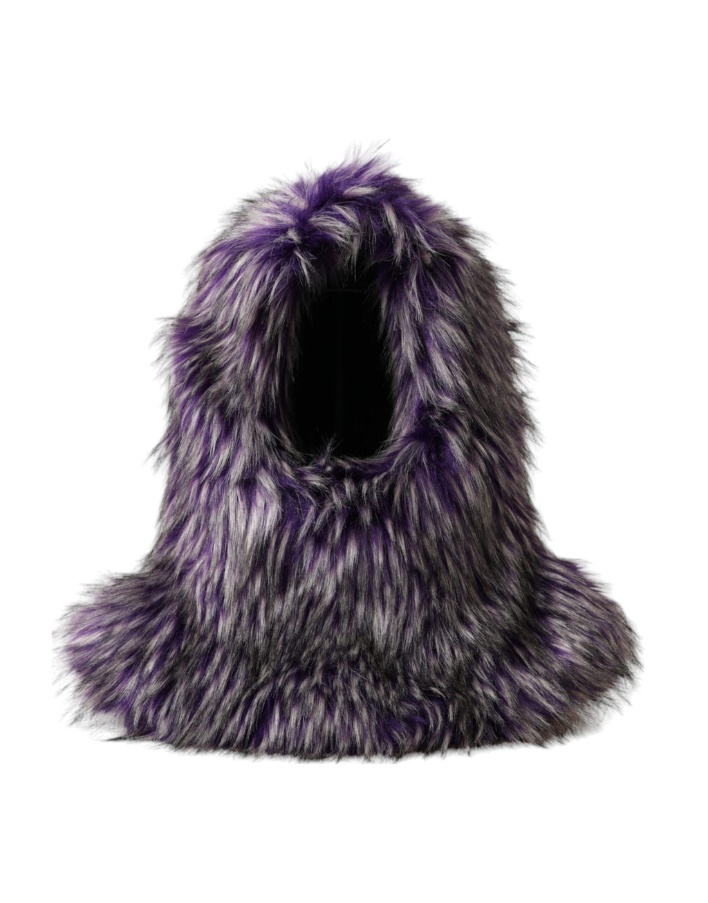 Dolce & Gabbana Purple Faux Fur Whole Head Wrap Hat - Maison Luxe