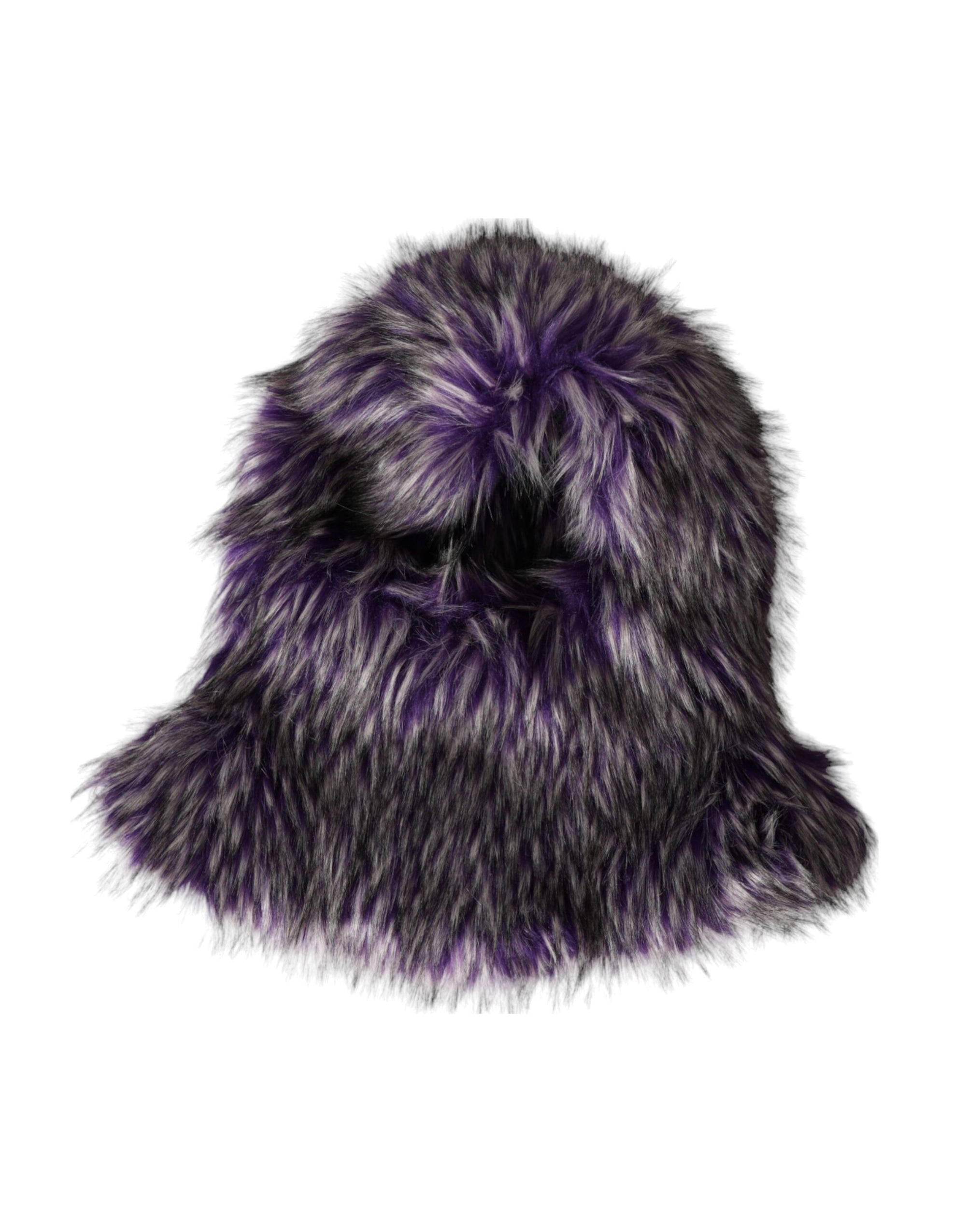 Dolce & Gabbana Purple Faux Fur Whole Head Wrap Hat - Maison Luxe