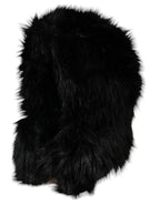 Dolce & Gabbana Black Faux Fur Whole Head Wrap Hat - Maison Luxe