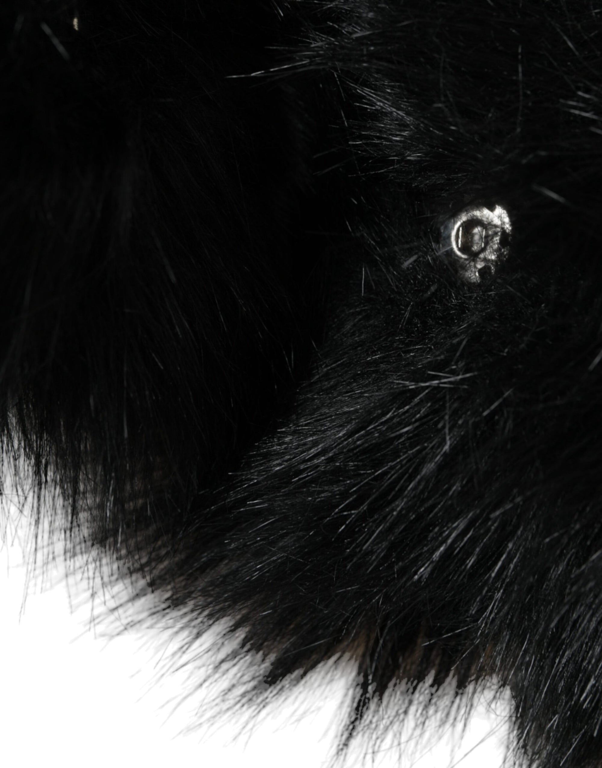 Dolce & Gabbana Black Faux Fur Whole Head Wrap Hat - Maison Luxe