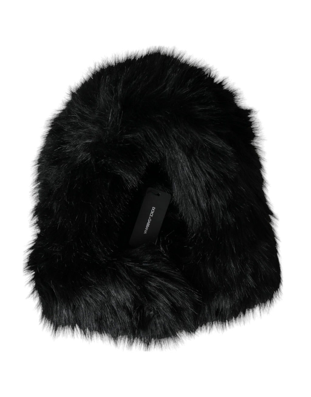 Dolce & Gabbana Black Faux Fur Whole Head Wrap Hat - Maison Luxe