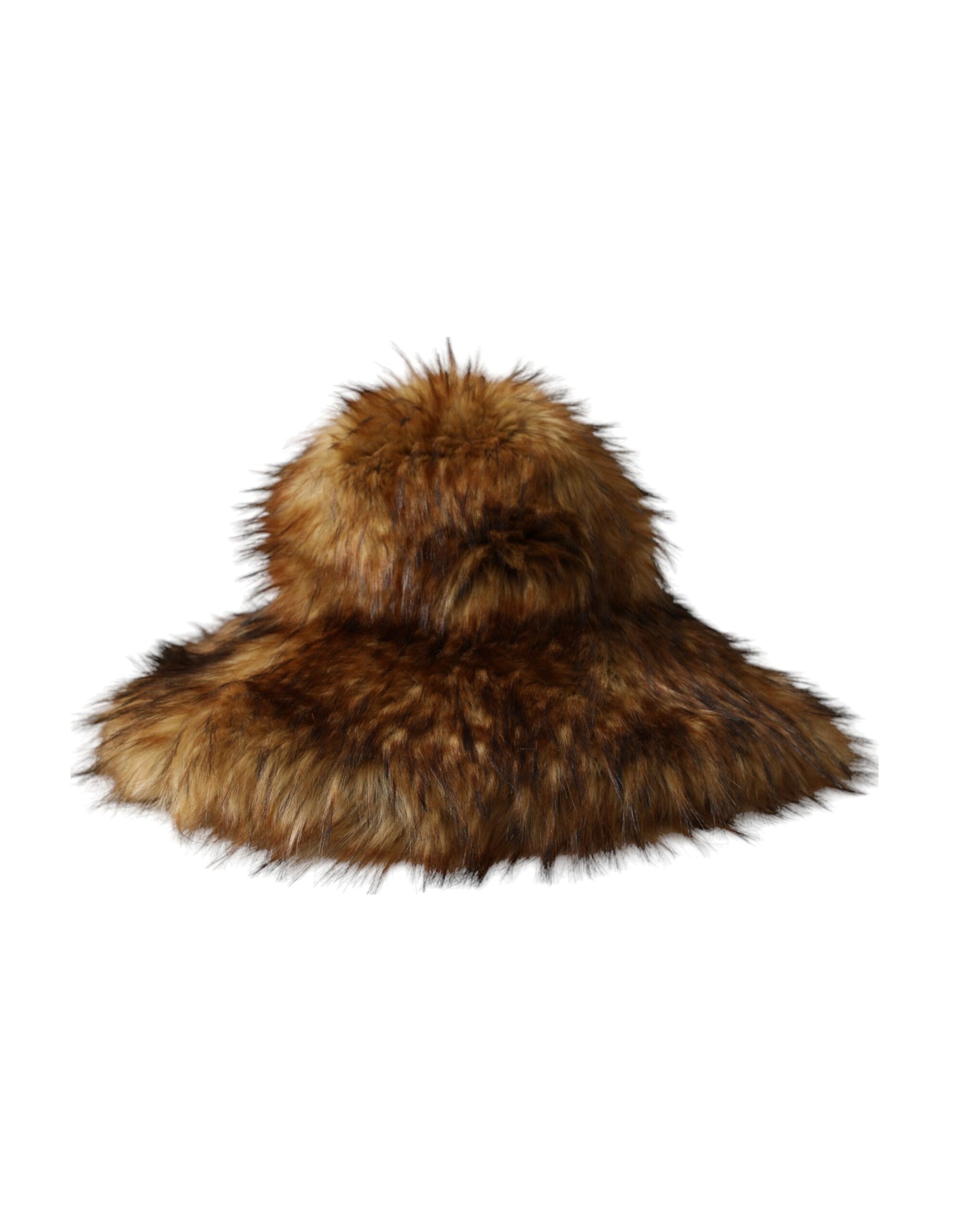 Dolce & Gabbana Brown Modacrylic Faux Fur Bucket Hat - Maison Luxe