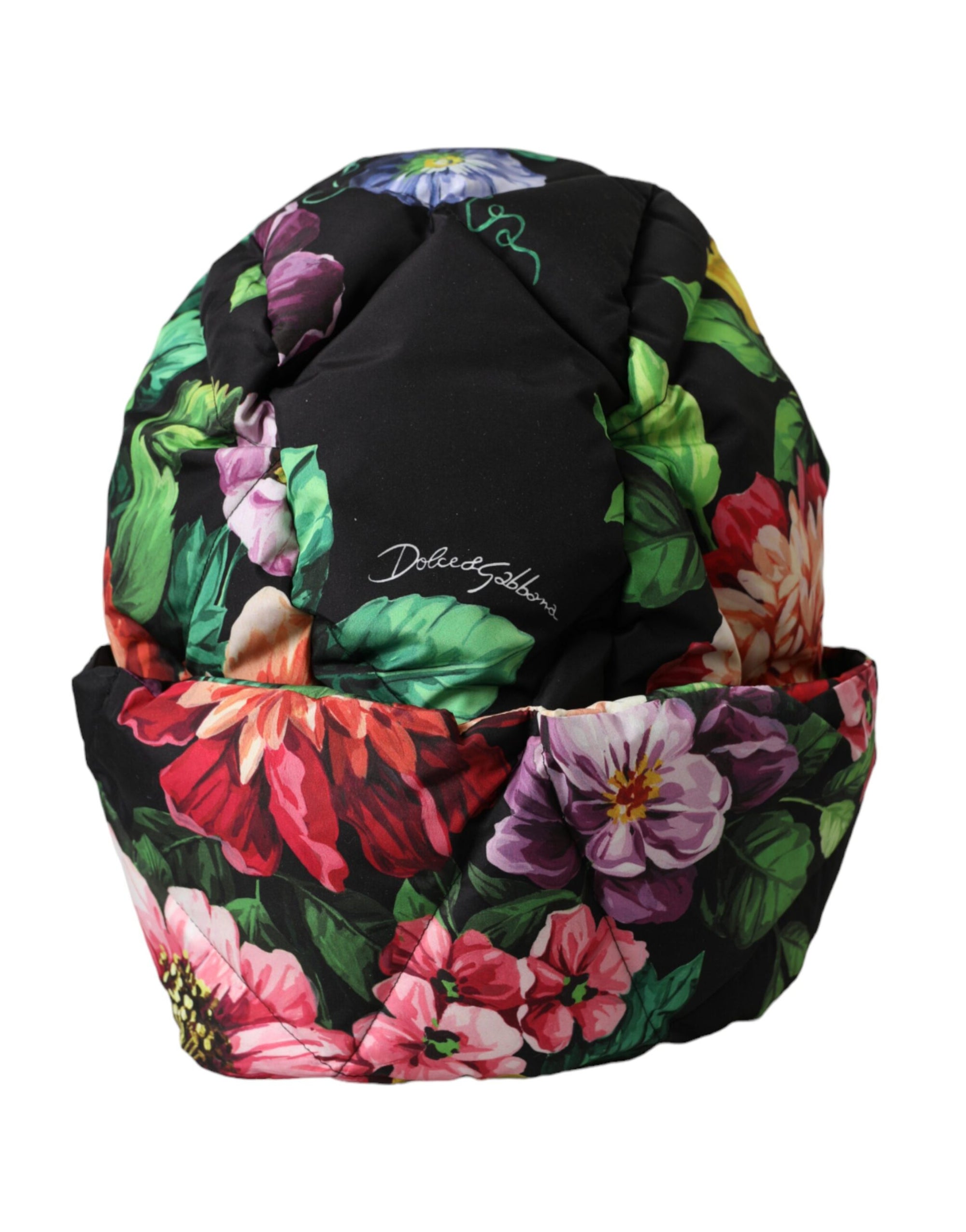 Dolce & Gabbana Black Floral Print Whole Head Wrap Hat - Maison Luxe
