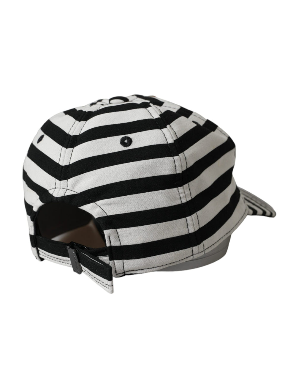 Dolce & Gabbana Black White Stripe Amore Heart Applique Baseball Hat - Maison Luxe