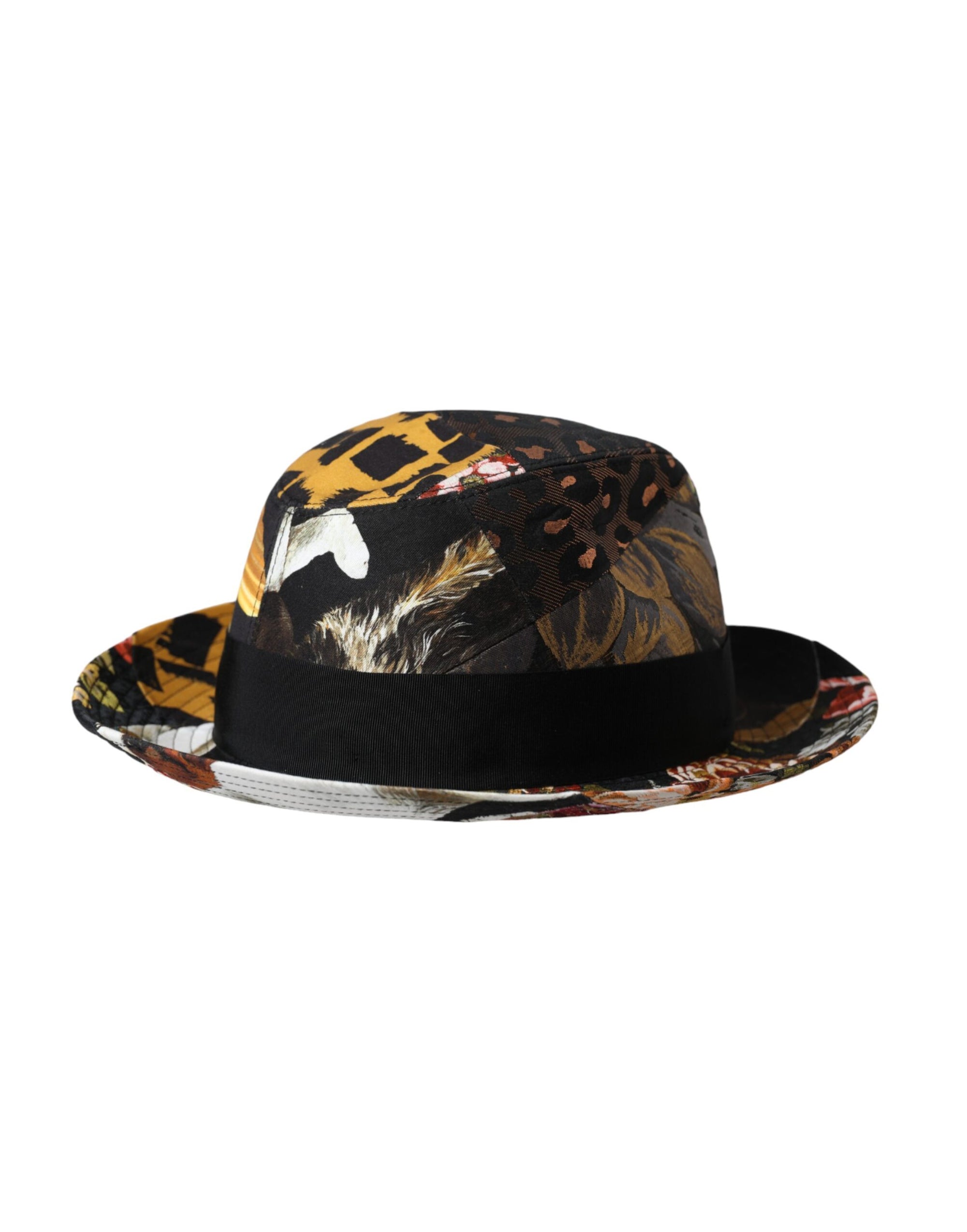 Dolce & Gabbana Multicolor Patchwork Women Fedora Wide Brim Hat - Maison Luxe