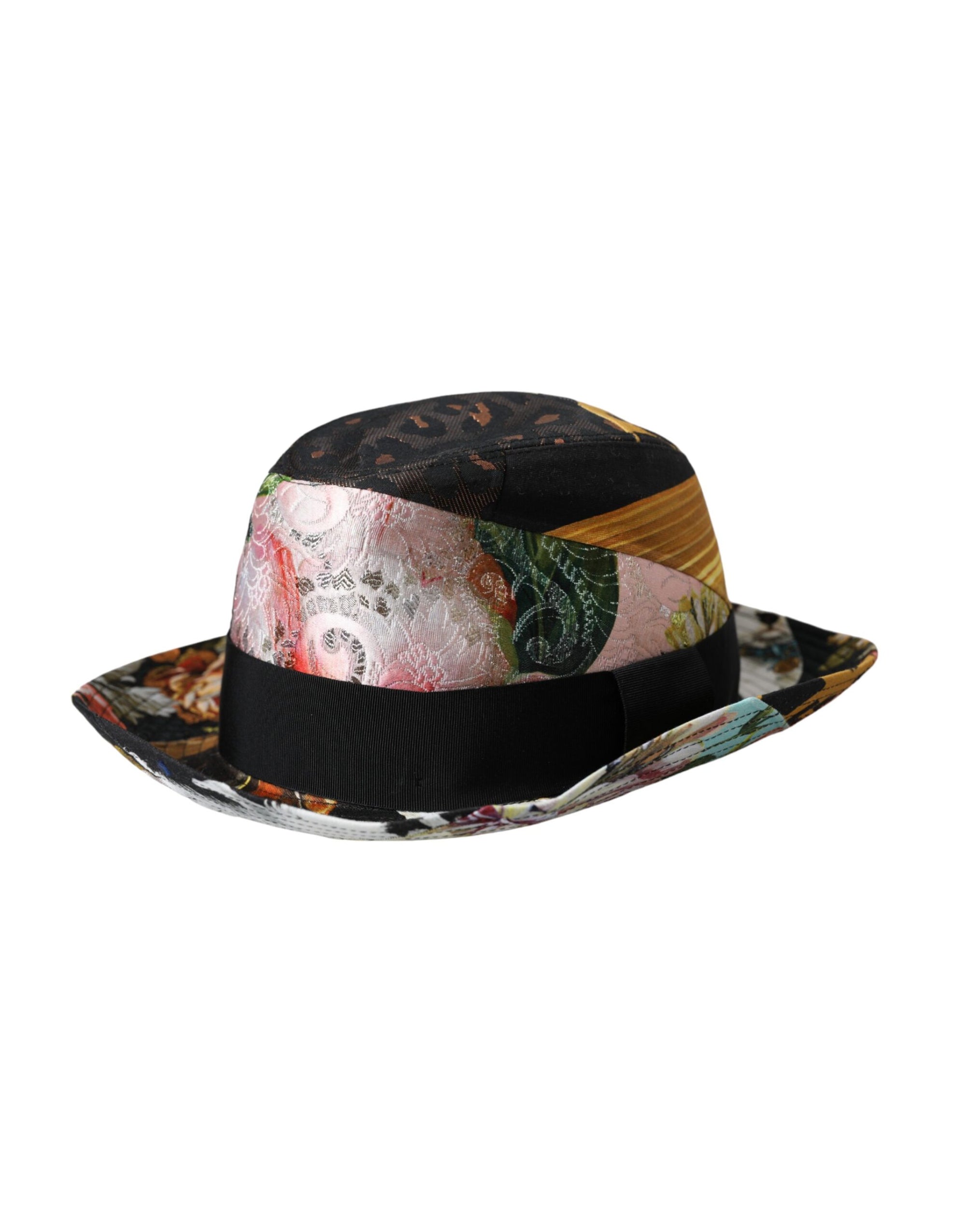 Dolce & Gabbana Multicolor Patchwork Women Fedora Wide Brim Hat - Maison Luxe