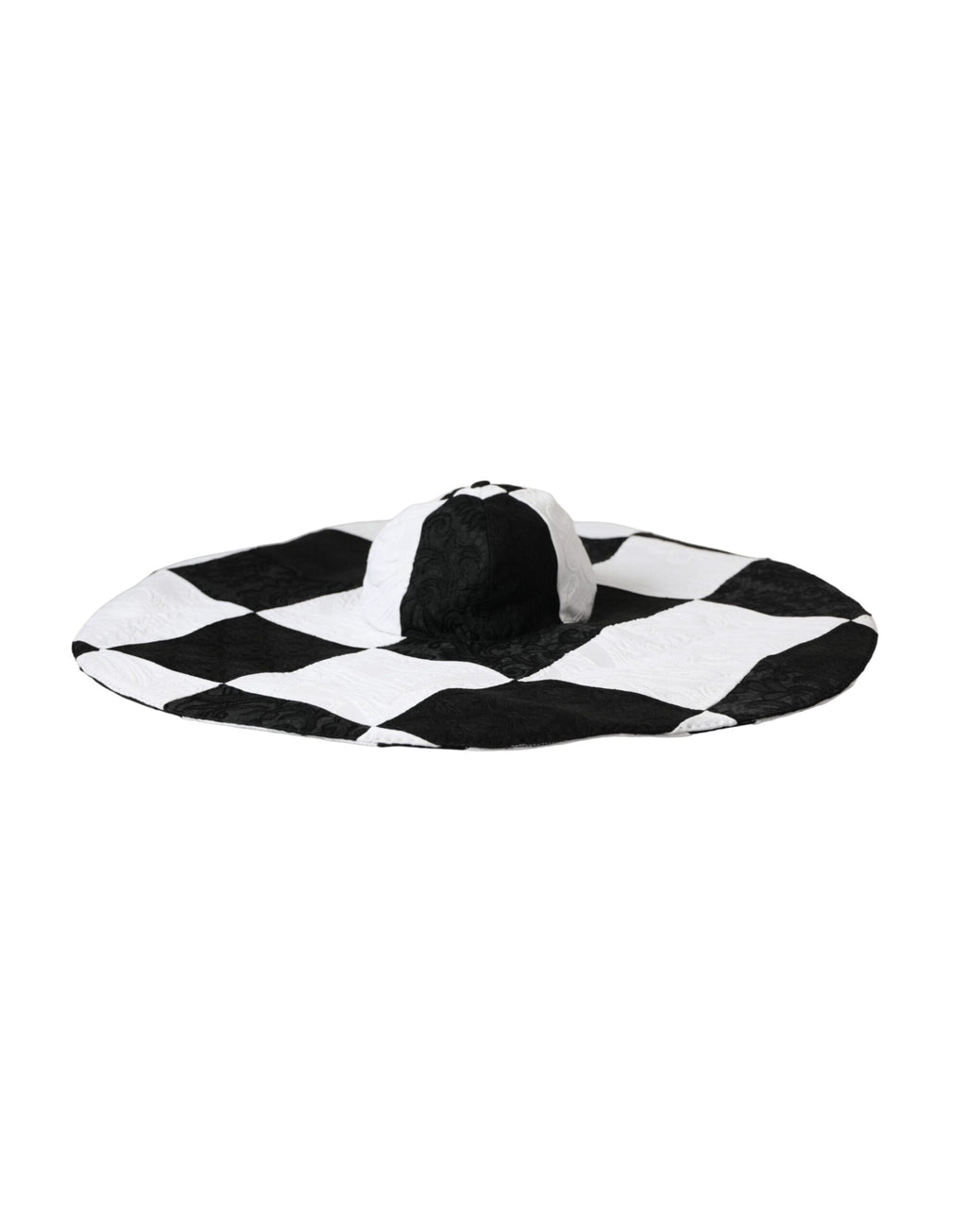 Dolce & Gabbana Black White Checkered Wide Brim Floppy Hat - Maison Luxe