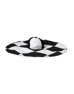Dolce & Gabbana Black White Checkered Wide Brim Floppy Hat - Maison Luxe