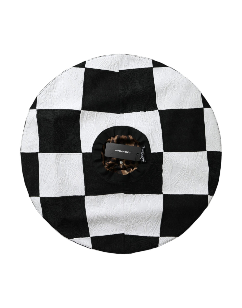 Dolce & Gabbana Black White Checkered Wide Brim Floppy Hat - Maison Luxe
