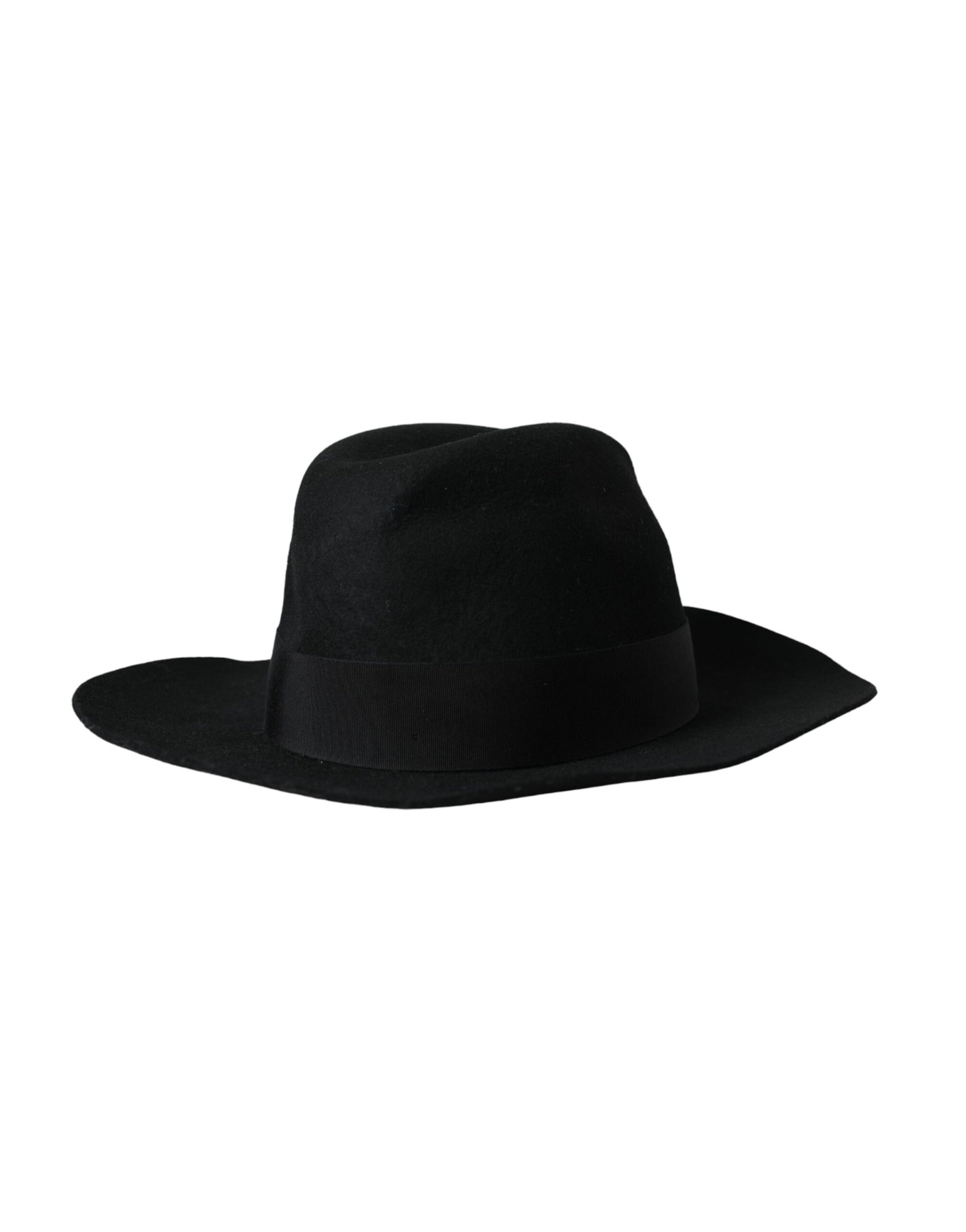 Dolce & Gabbana Black Rabbit Fedora Trilby Women Hat - Maison Luxe