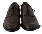 Dolce & Gabbana Brown Leather Brogue Derby Dress Shoes