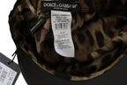 Dolce & Gabbana Black Leather Crystal Beads Gold Ribbon Fiddler Cap - Maison Luxe