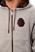 Billionaire Italian Couture Gray Cotton Hooded Sweatsuit