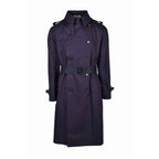 Aquascutum Blue Cotton Men's Trench Coat