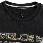 Dolce & Gabbana Black Logo Print Cotton Crewneck Men T-shirt