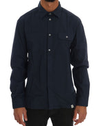 John Galliano Blue Casual Cotton Long Sleeve Shirt