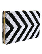 Dolce & Gabbana Black White Gold Frame Clutch Evening Party Purse Bag
