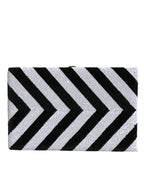 Dolce & Gabbana Black White Gold Frame Clutch Evening Party Purse Bag