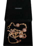 Dolce & Gabbana Gold Tone Brass Crystal Embellished Belt - Maison Luxe