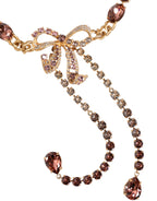 Dolce & Gabbana Gold Tone Brass Crystal Embellished Waist Chain Belt - Maison Luxe