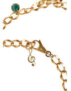 Dolce & Gabbana Gold Tone Brass Fruity Crystal Embellished Waist Chain Belt - Maison Luxe