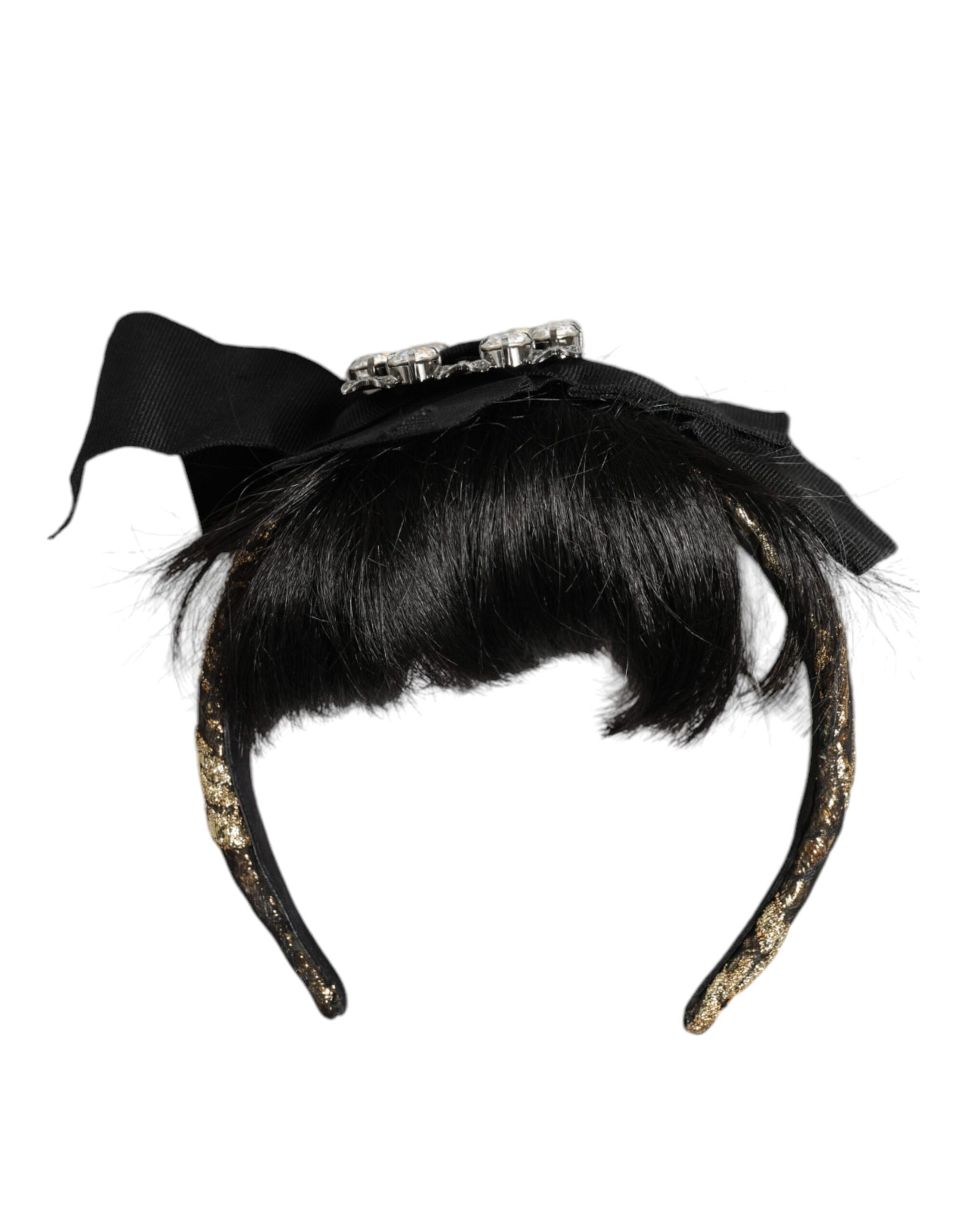 Dolce & Gabbana Black Hair Parrucchiera Crystal Headband Diadem - Maison Luxe