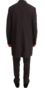 Dolce & Gabbana Bordeaux Wool Stretch Long 3 Piece Suit