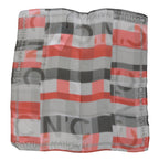 Costume National Gray Red 100% Silk Branded Scarf - Maison Luxe