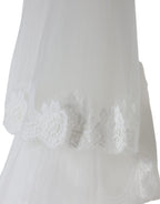 Dolce & Gabbana White Floral Lace Nylon Floor Length Wedding Veil - Maison Luxe