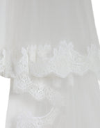 Dolce & Gabbana White Floral Lace Nylon Floor Length Wedding Veil - Maison Luxe