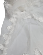 Dolce & Gabbana White Floral Lace Nylon Floor Length Wedding Veil - Maison Luxe
