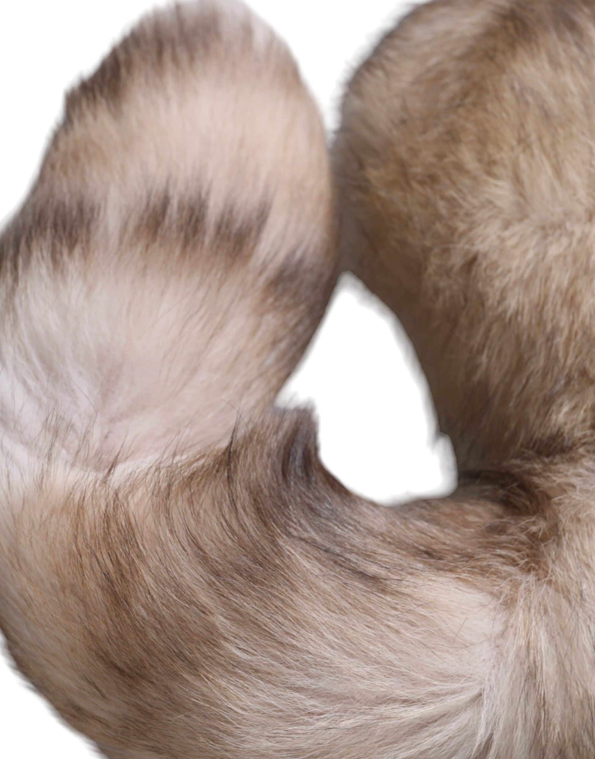 Dolce & Gabbana Brown Frost Fox Fur Neck Warmer Winter Scarf - Maison Luxe