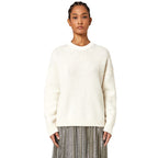 Alpha Studio White Recycled Wool Women Sweater
