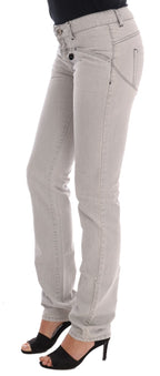 Costume National Gray Wash Cotton Slim Jeans