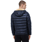 Refrigiwear Blue Nylon Men Jacket with Slim Fit and Feather Padding